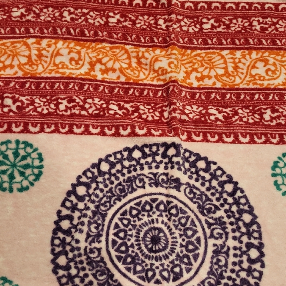 Free People Pink and Purple Patterned BEACH towel, Extra Large - Picture 2 of 4